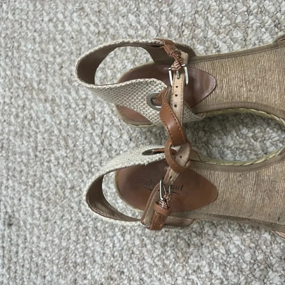 Lucky brand wedge sandals size 11  tan - Picture 3 of 7